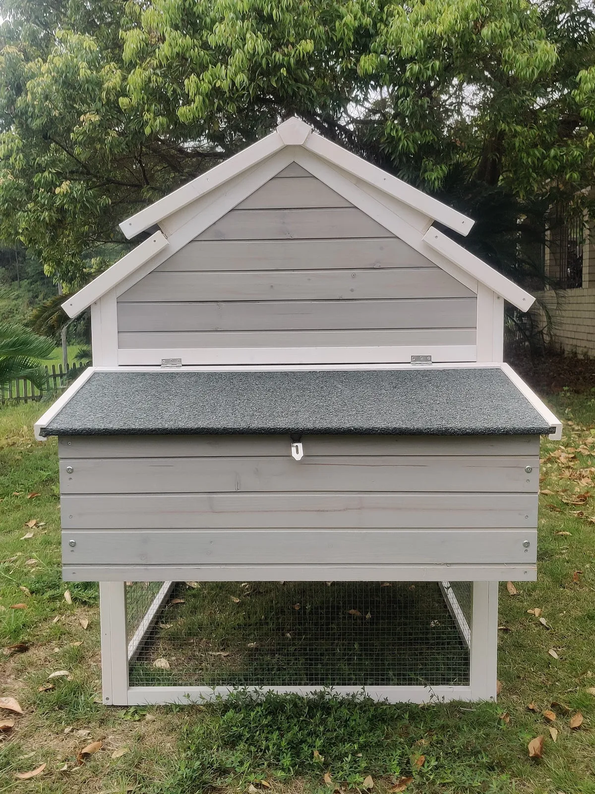 230CM XL Wooden Chicken Coop Rabbit Hutch with Nest Boxes