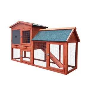 Alopet Rabbit Hutch Chicken Coop Bunny House Run Cage Wooden Outdoor Pet Hutch