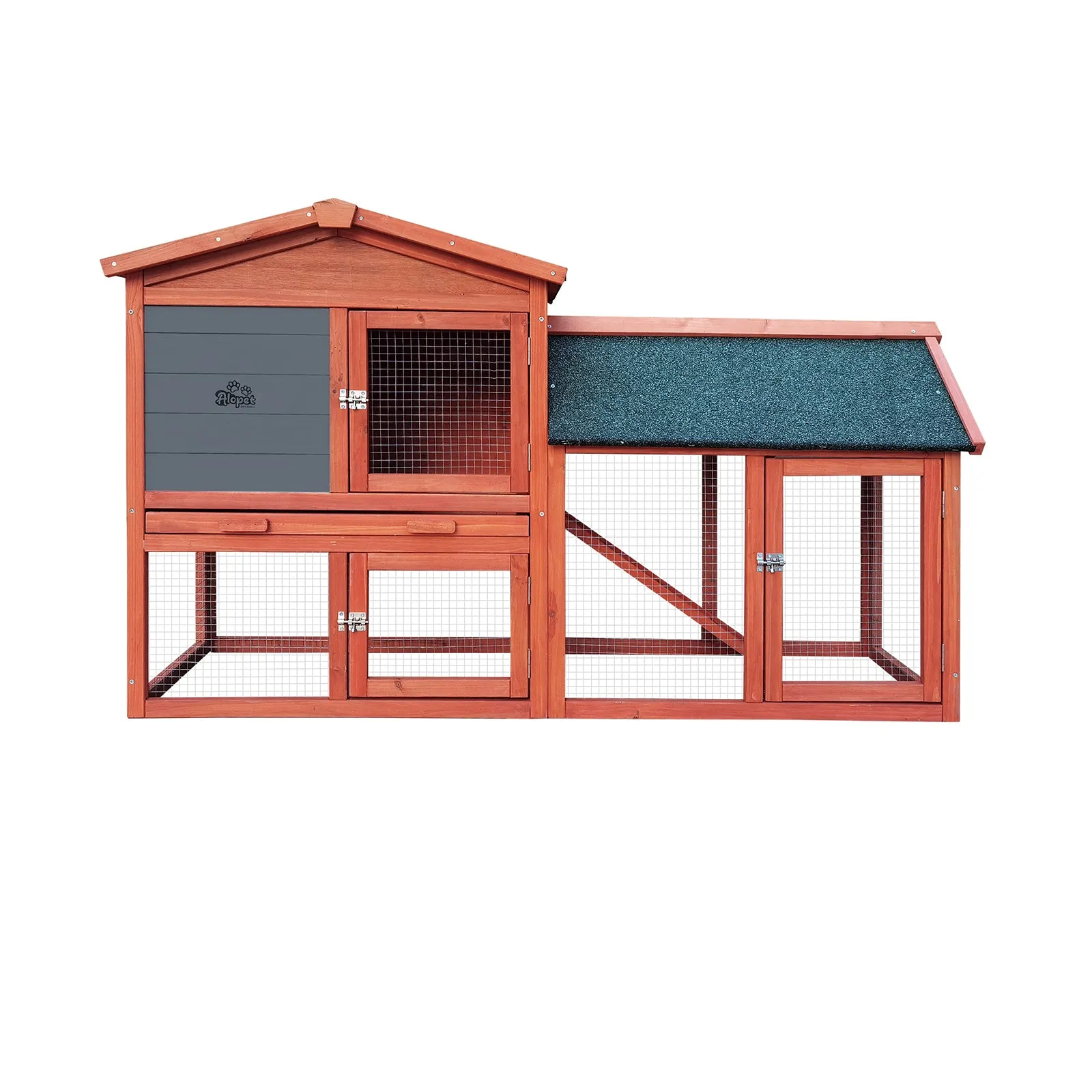 Alopet Rabbit Hutch Chicken Coop Bunny House Run Cage Wooden Outdoor Pet Hutch