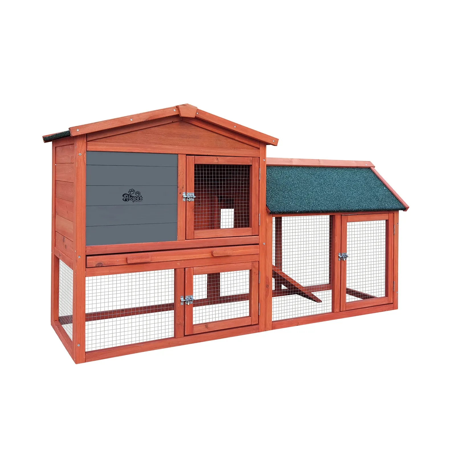 Alopet Rabbit Hutch Chicken Coop Bunny House Run Cage Wooden Outdoor Pet Hutch