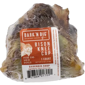 BarkNBig USA Bison Knee cap Dog Treat