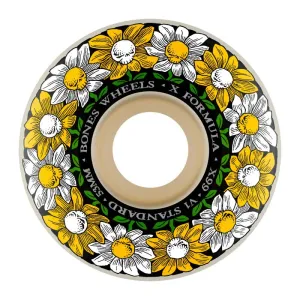 Bones 53mm 99a X-Formula Skateboard Wheels Pushing Up Daisies V1 Standard Wheels 4pk