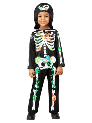 Boys Jungle Skeleton Spooky Halloween Bones Costume