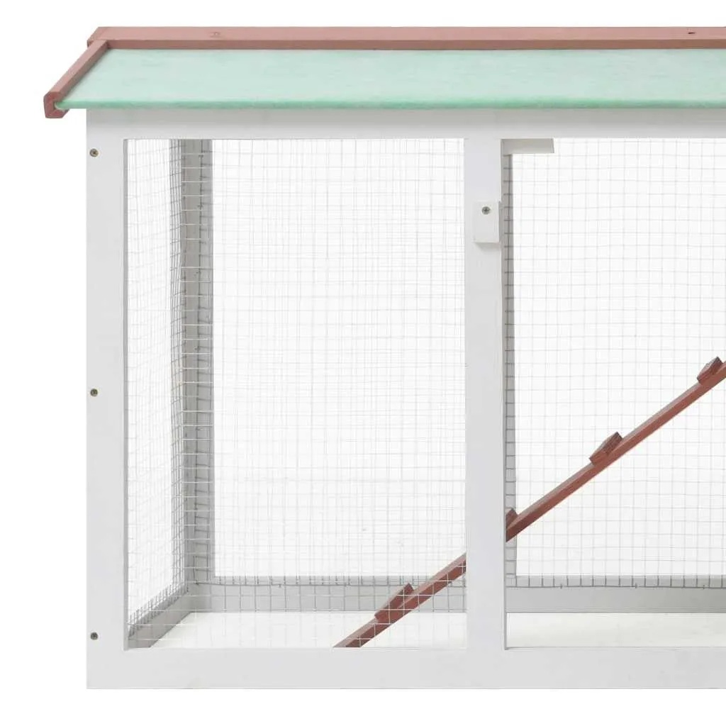 Brown & White Outdoor Hutch 145cm