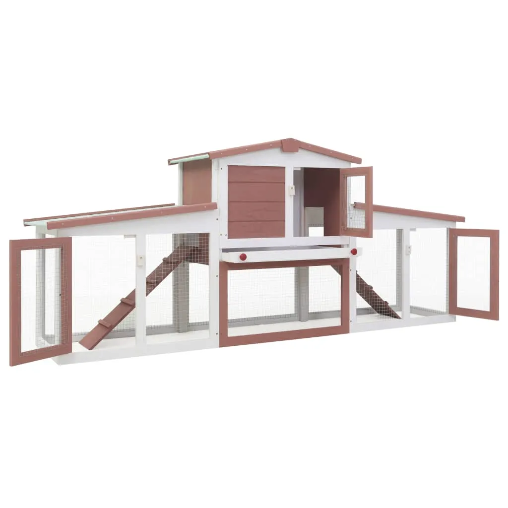 Brown & White Outdoor Hutch 204cm