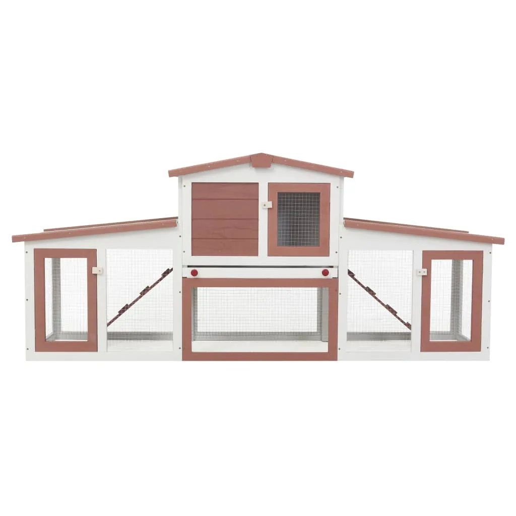 Brown & White Outdoor Hutch 204cm