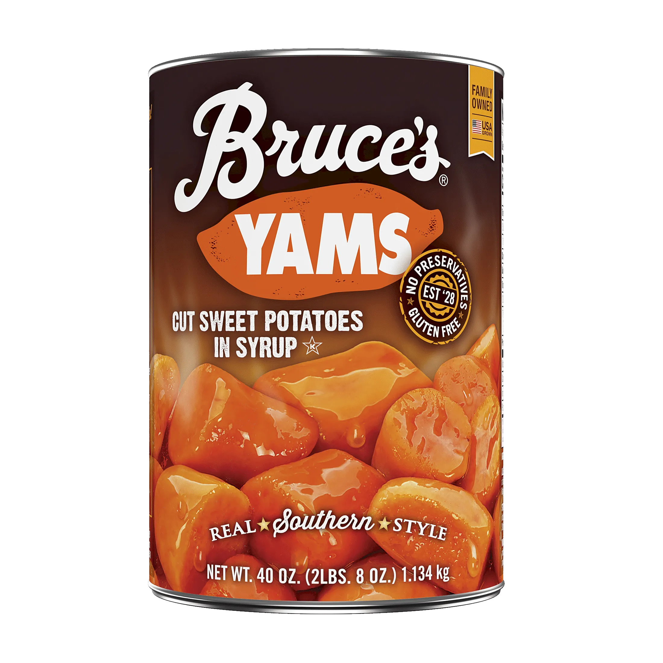 Bruce's Yams Cut Sweet Potatoes in Syrup, Canned Vegetables, 40 oz