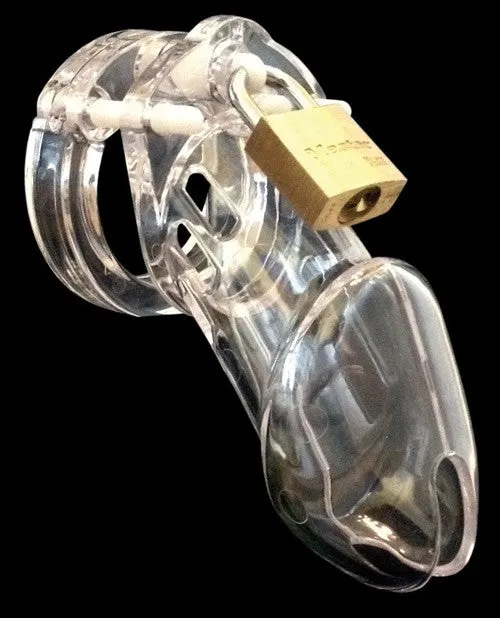 Cb-6000 3 1-4" Cock Cage And Lock Set - Clear