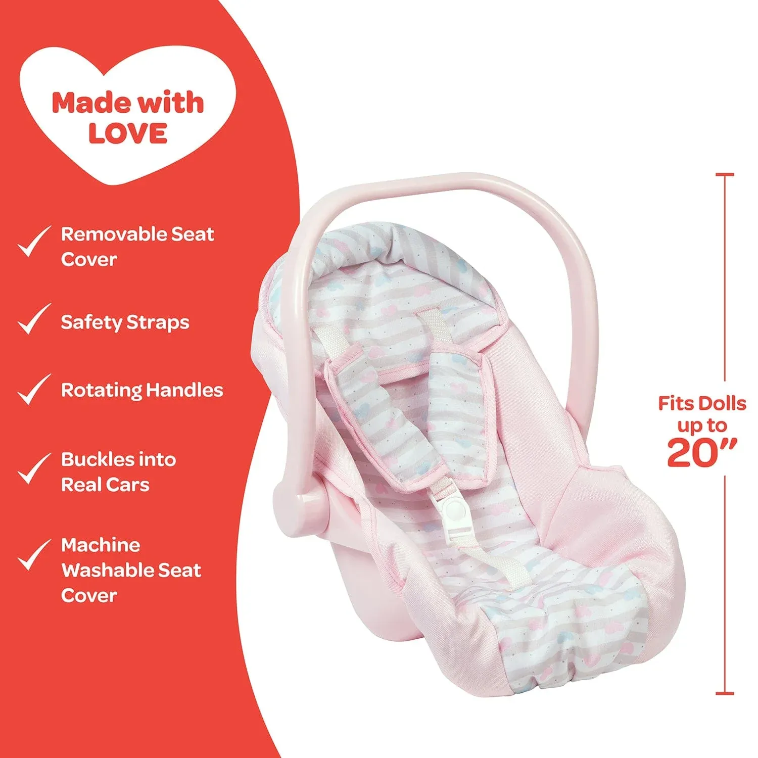 Classic Pastel Pink Car Seat