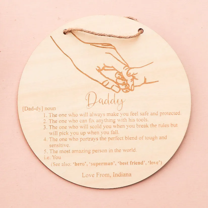 Definition Father Plaque - One Child