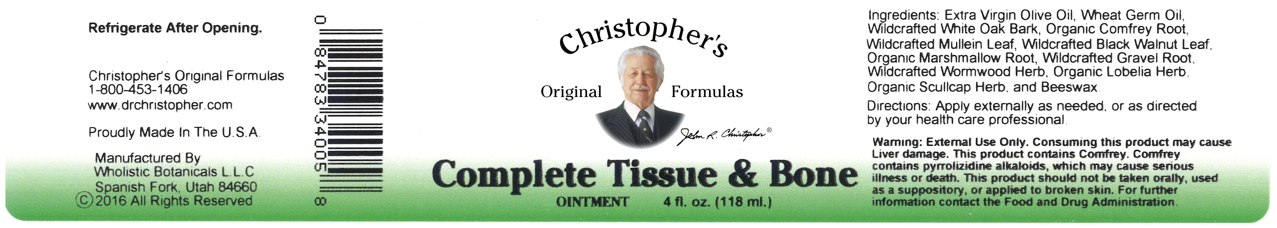 Dr. Christopher's Complete Tissue and Bone 4 oz Ointment