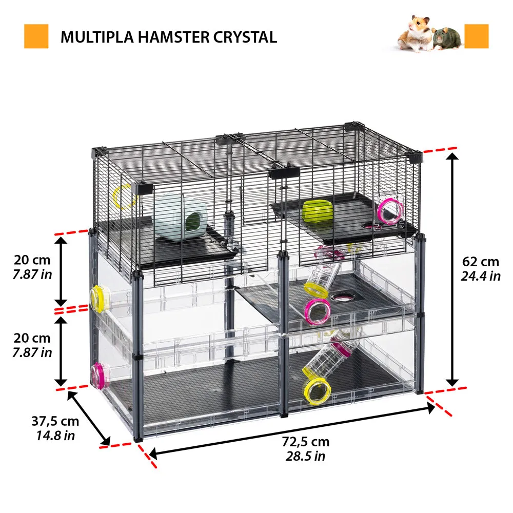 Ferplast Multipla Hamster Crystal Cage with Accessories