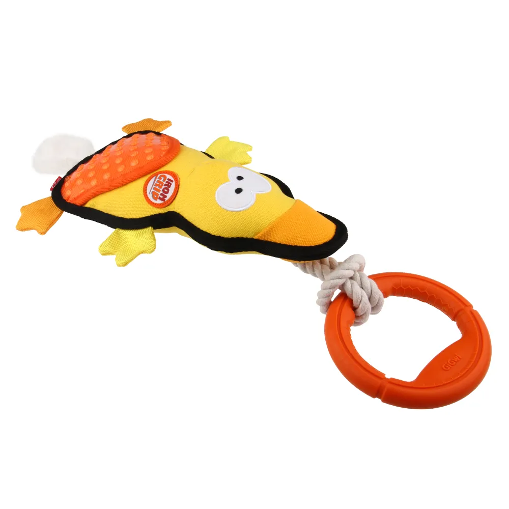 GiGwi Iron Grip Duck Plush with TRP Handle Toy for Dogs