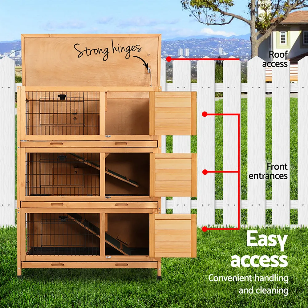 i.Pet Rabbit Hutch Wooden Cage Pet hutch Chicken Coop 91.5cm x 46cm x 116.5cm