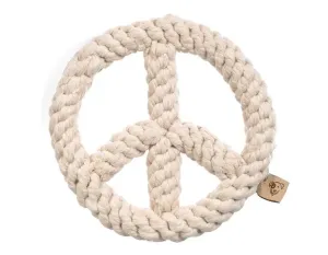 Jax & Bones White Peace Sign Rope Dog Toy