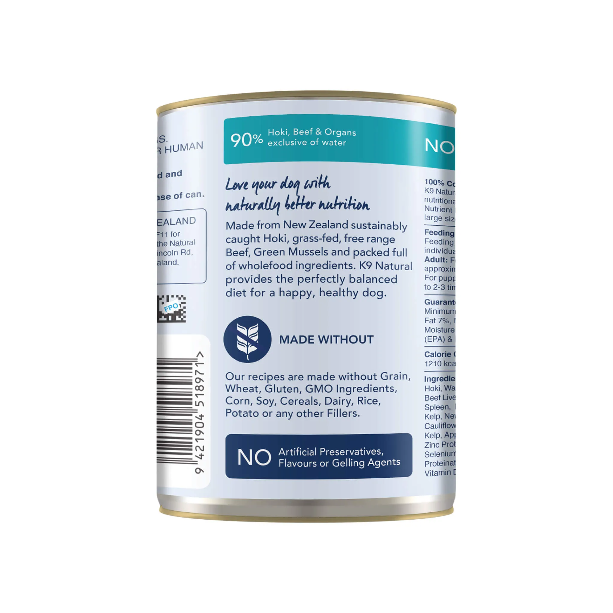 K9 Natural Grain-Free Canned Dog Food