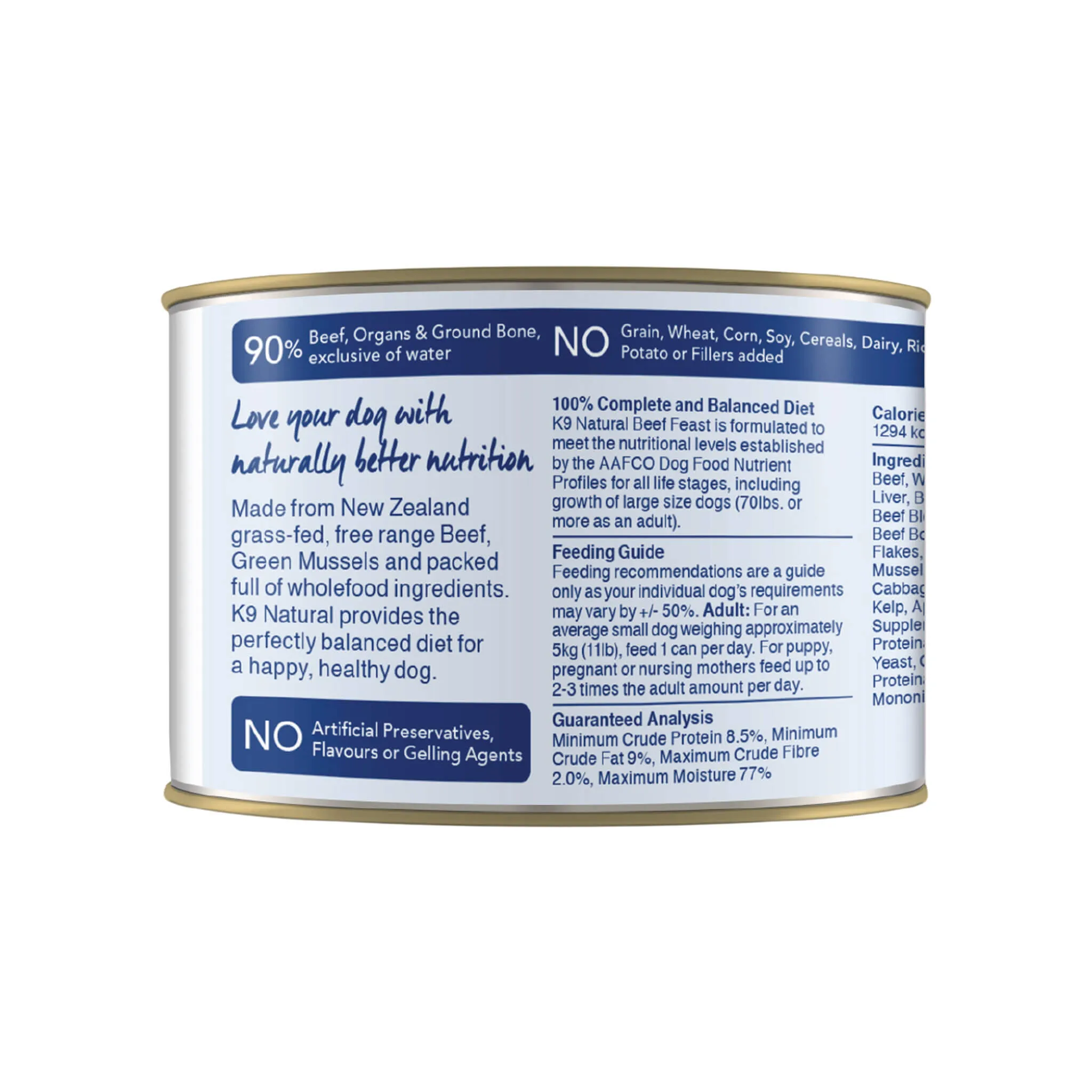 K9 Natural Grain-Free Canned Dog Food