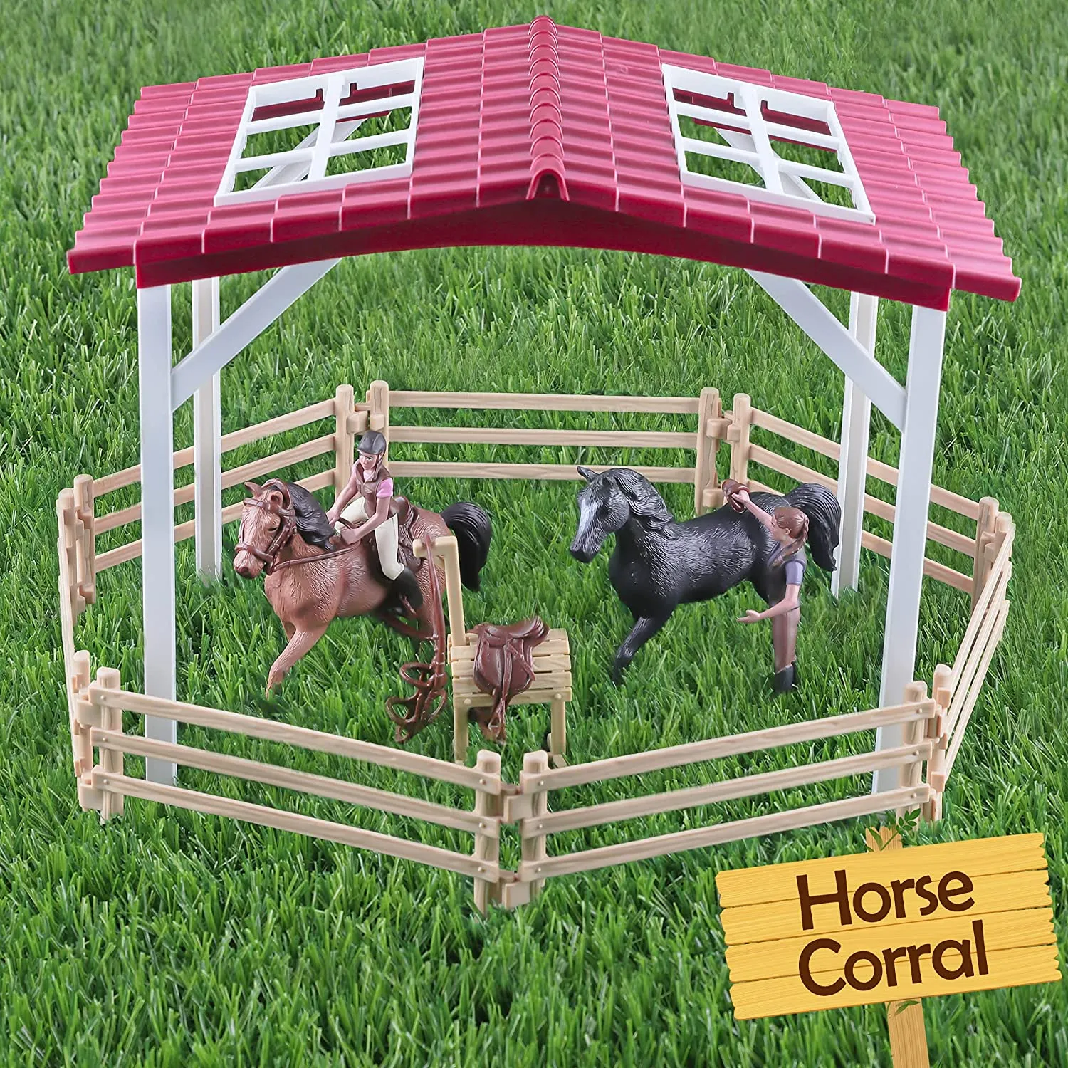 Kids Farm Animal House Toys Barn Farmhouse Playset