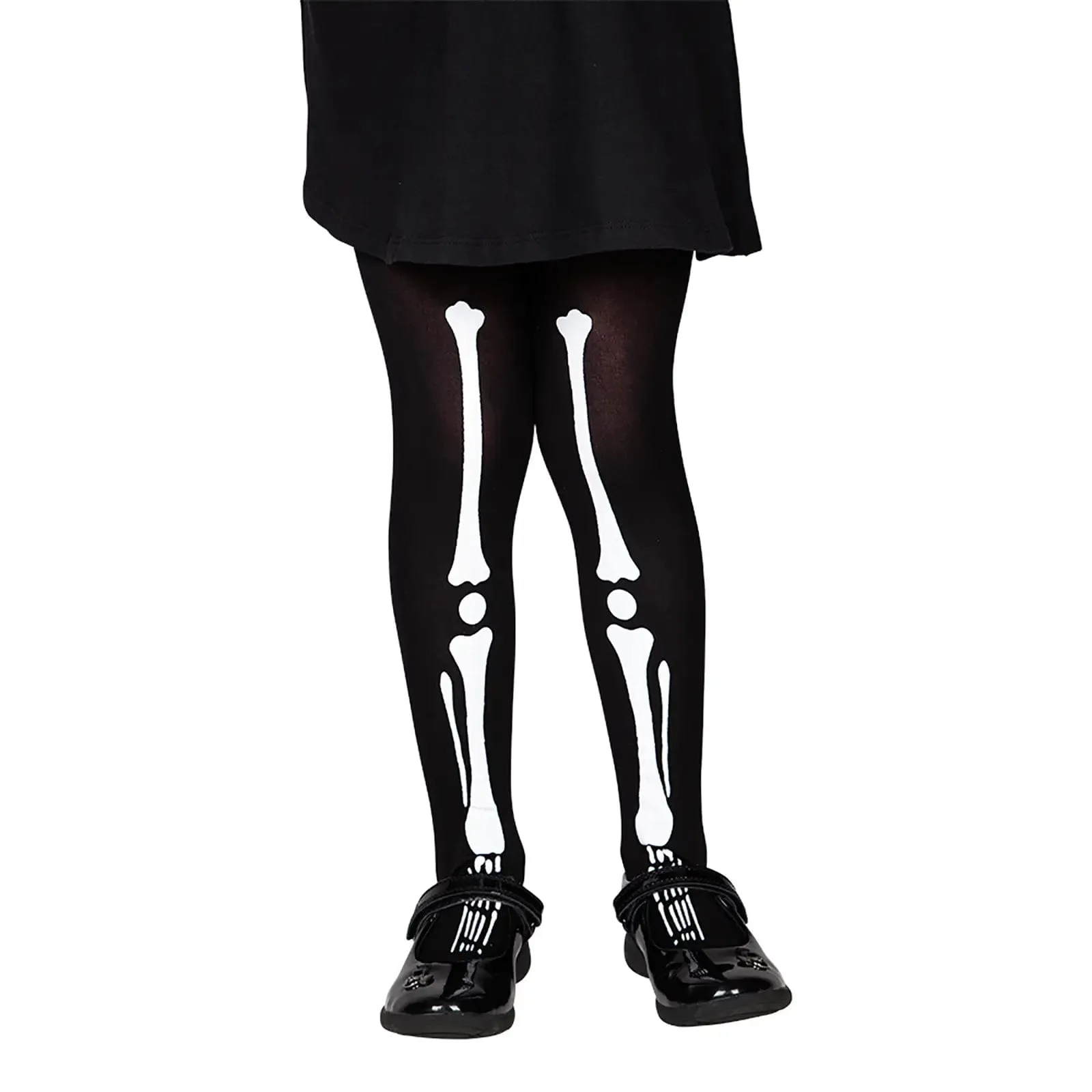 Kids Skeleton Tights Leg Bones Halloween Fancy Dress Accessory