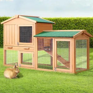 Large Wooden Chicken Coop Rabbit Hutch w/ Slide-Out Tray - i.Pet