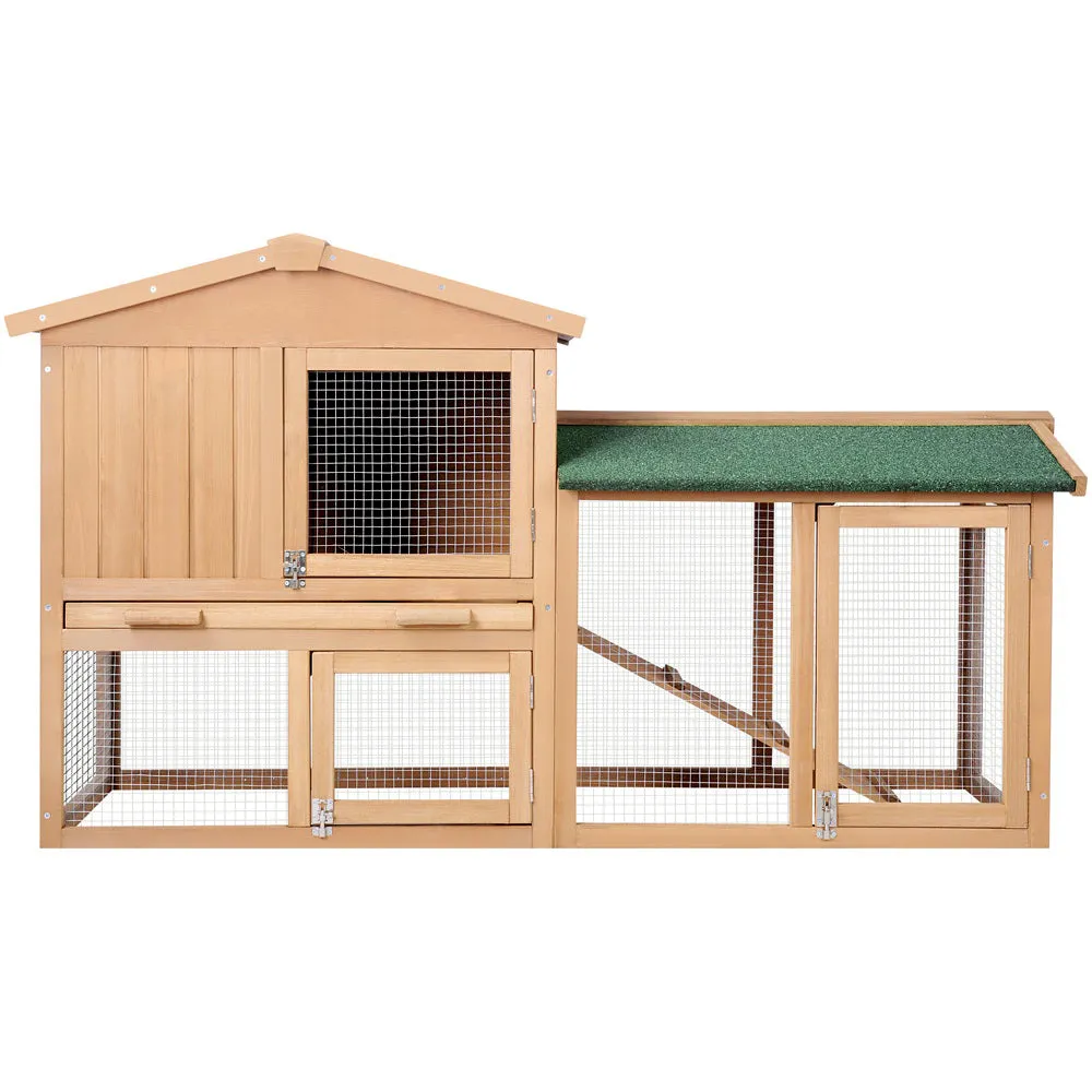 Large Wooden Chicken Coop Rabbit Hutch w/ Slide-Out Tray - i.Pet