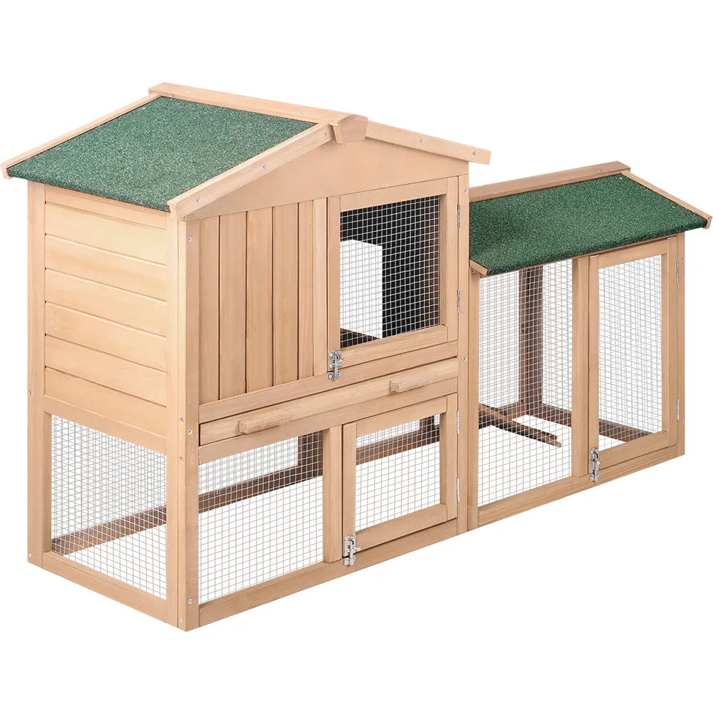 Large Wooden Chicken Coop Rabbit Hutch w/ Slide-Out Tray - i.Pet