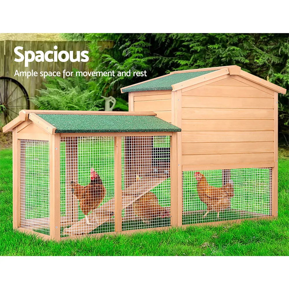 Large Wooden Chicken Coop Rabbit Hutch w/ Slide-Out Tray - i.Pet