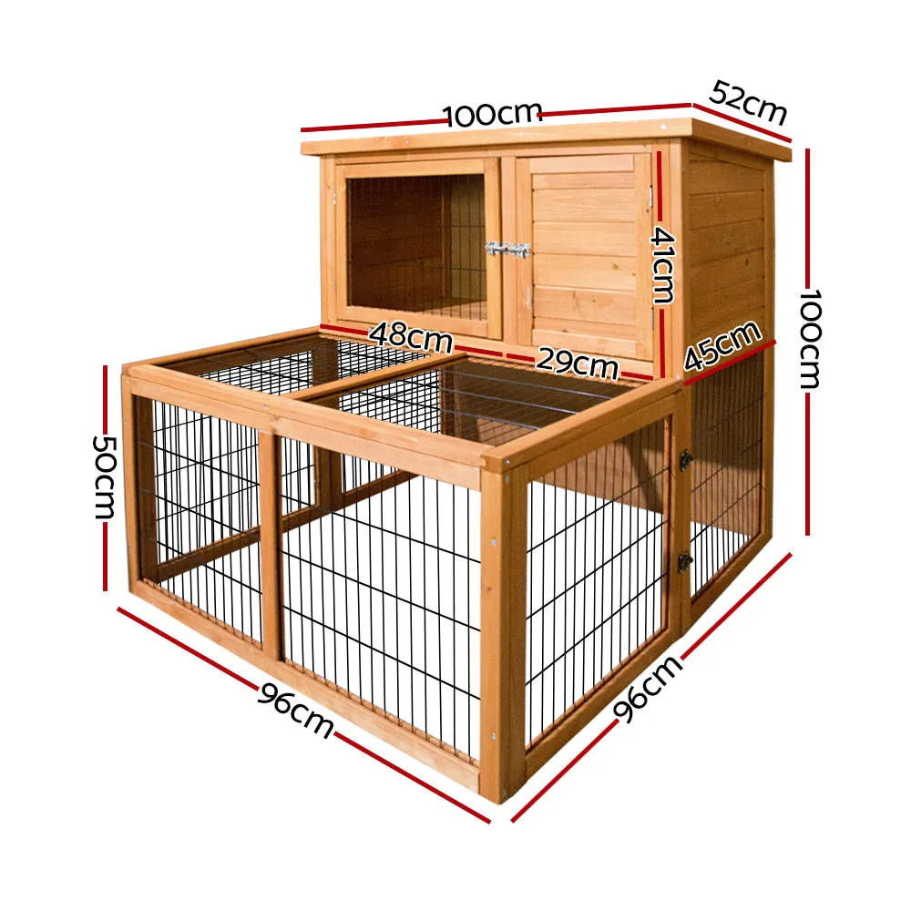 Large Wooden Chicken Coop Rabbit Hutch with Run, i.Pet