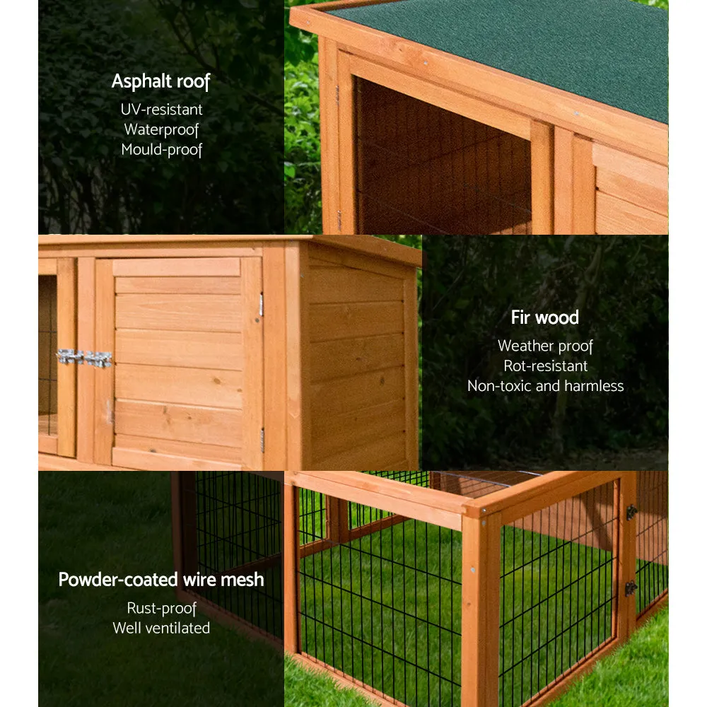 Large Wooden Chicken Coop Rabbit Hutch with Run, i.Pet