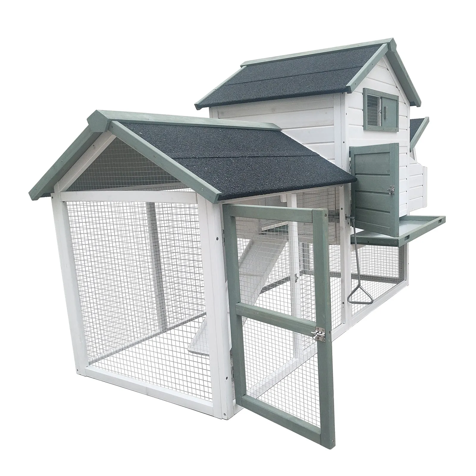 Large Wooden Chicken Coop w/ Nesting Boxes and Run - YES4PETS