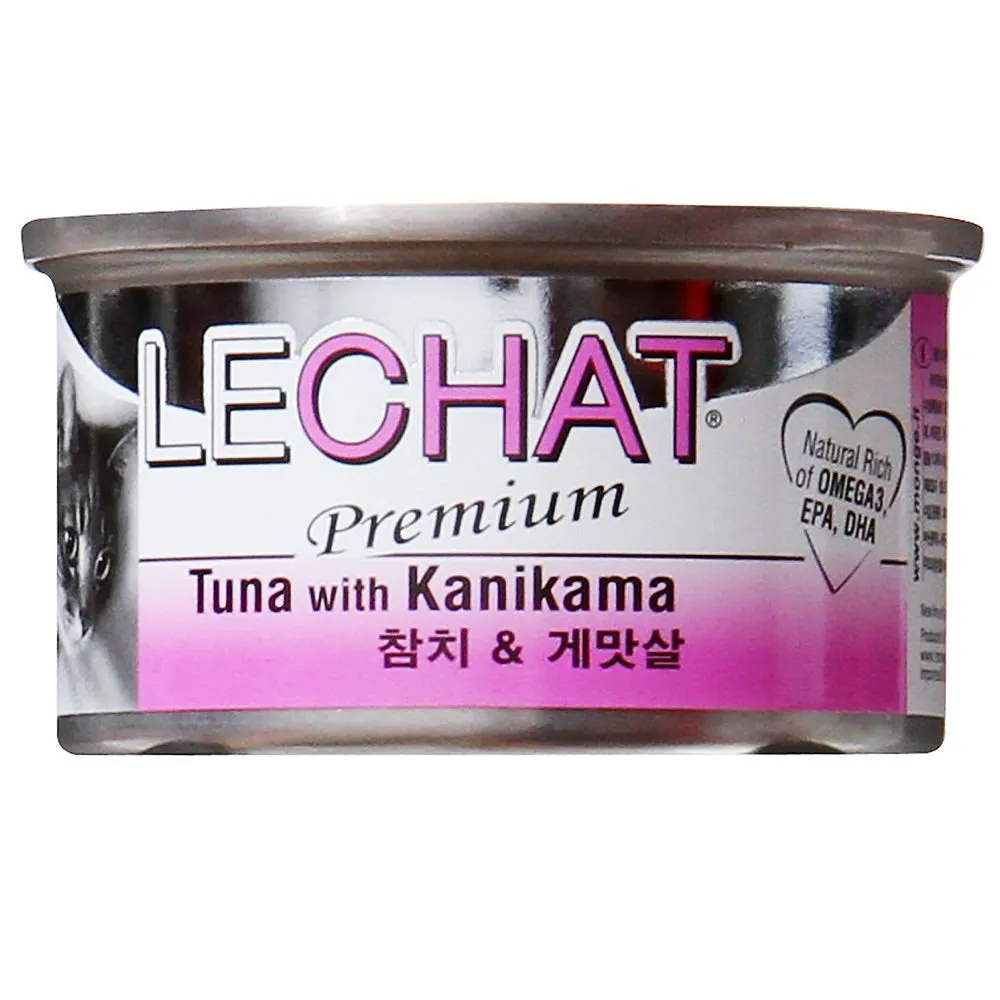 LeChat Premium Tuna With Kanikama (Crabmeat) Canned Cat Food 80g