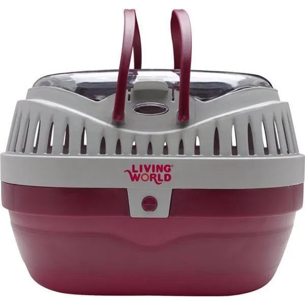 Living World Small Animal Carrier Burgundy and Grey***