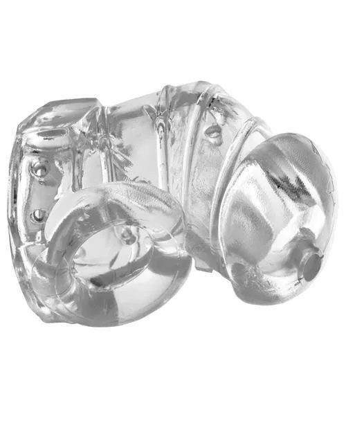 Master Series Detained 2.0 Restrictive Chastity Cage W-nubs - Clear