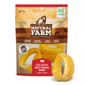 Natural Farm Beef Tendon Rings 3 pack