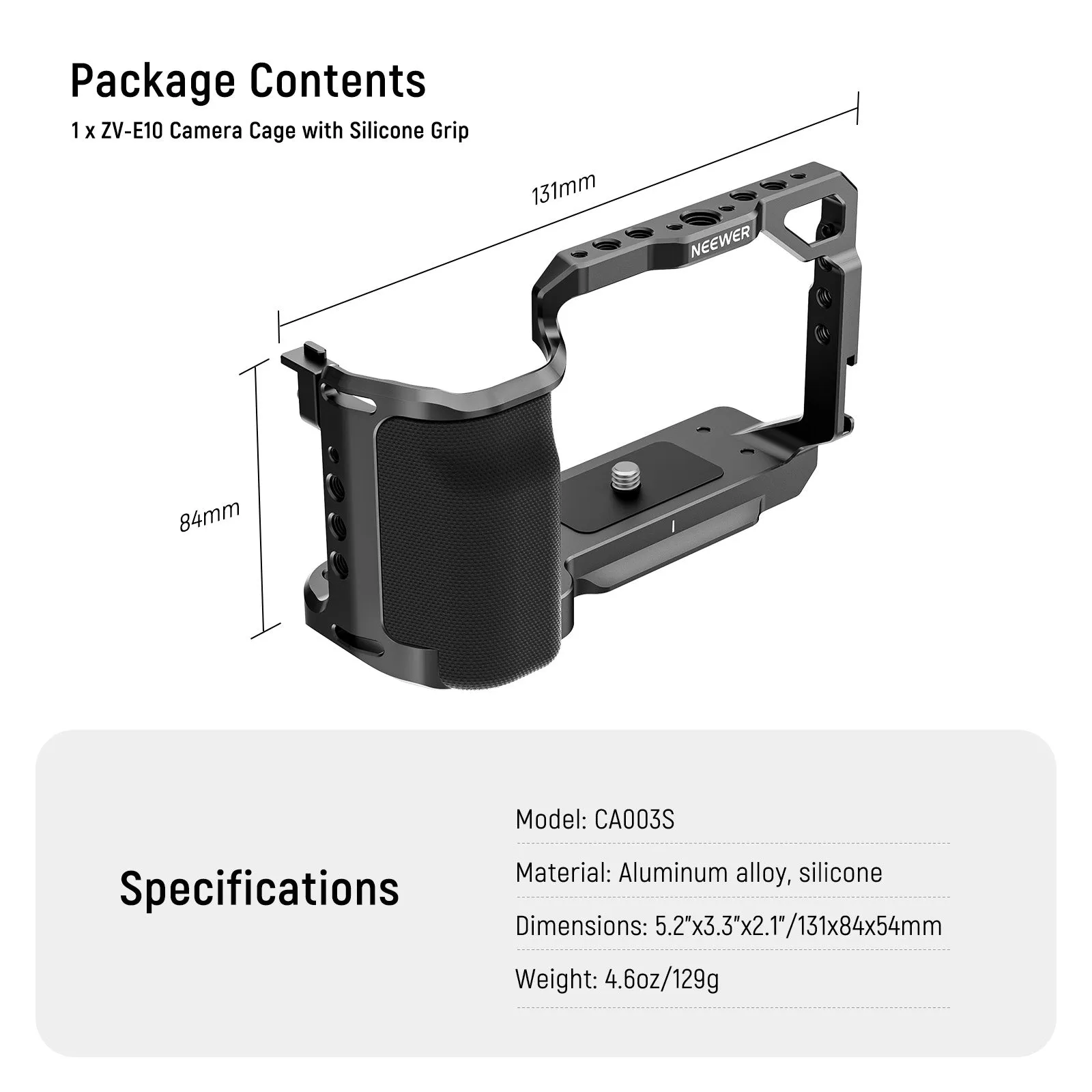 NEEWER CA003S Camera Cage for Sony ZV-E10