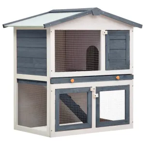 Outdoor Animal Hutch Small Animal Cage 3 Doors Wood