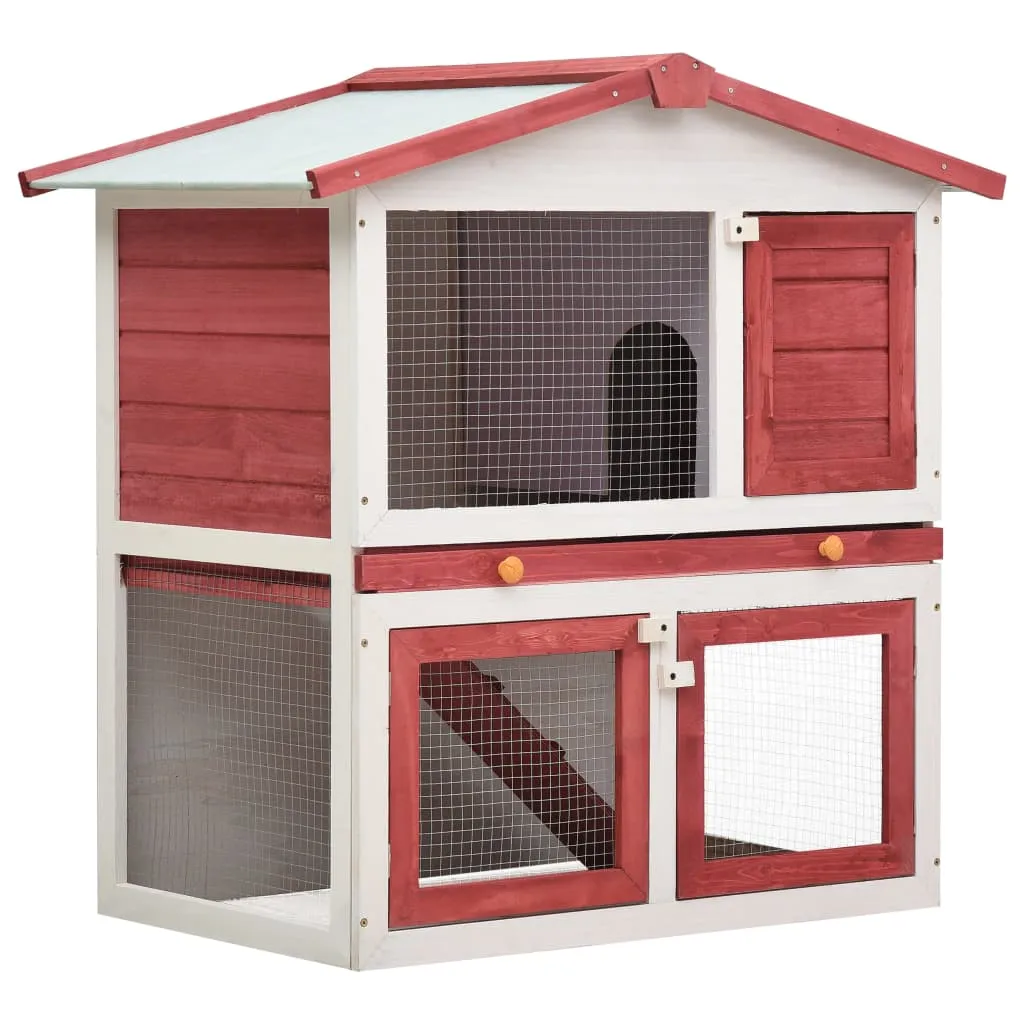 Outdoor Animal Hutch Small Animal Cage 3 Doors Wood