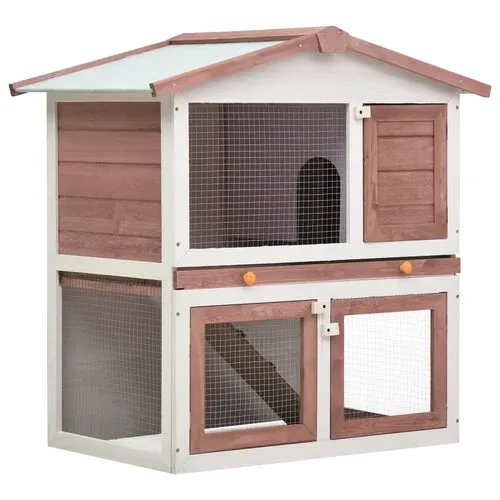 Outdoor Animal Hutch Small Animal Cage 3 Doors Wood