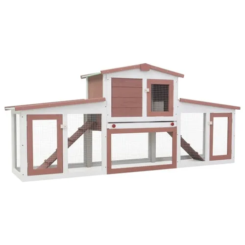 Outdoor Large Animal Hutch 80.3"x17.7"x33.5" Wood