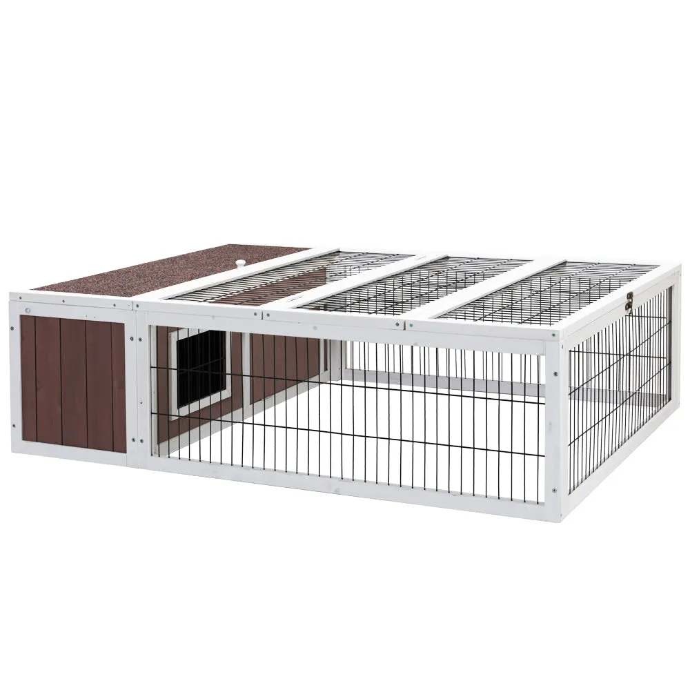 Outdoor Rabbit Hutch with Asphalt Roof - i.Pet