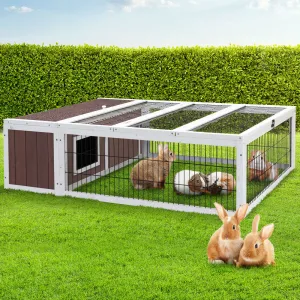 Outdoor Rabbit Hutch with Asphalt Roof - i.Pet