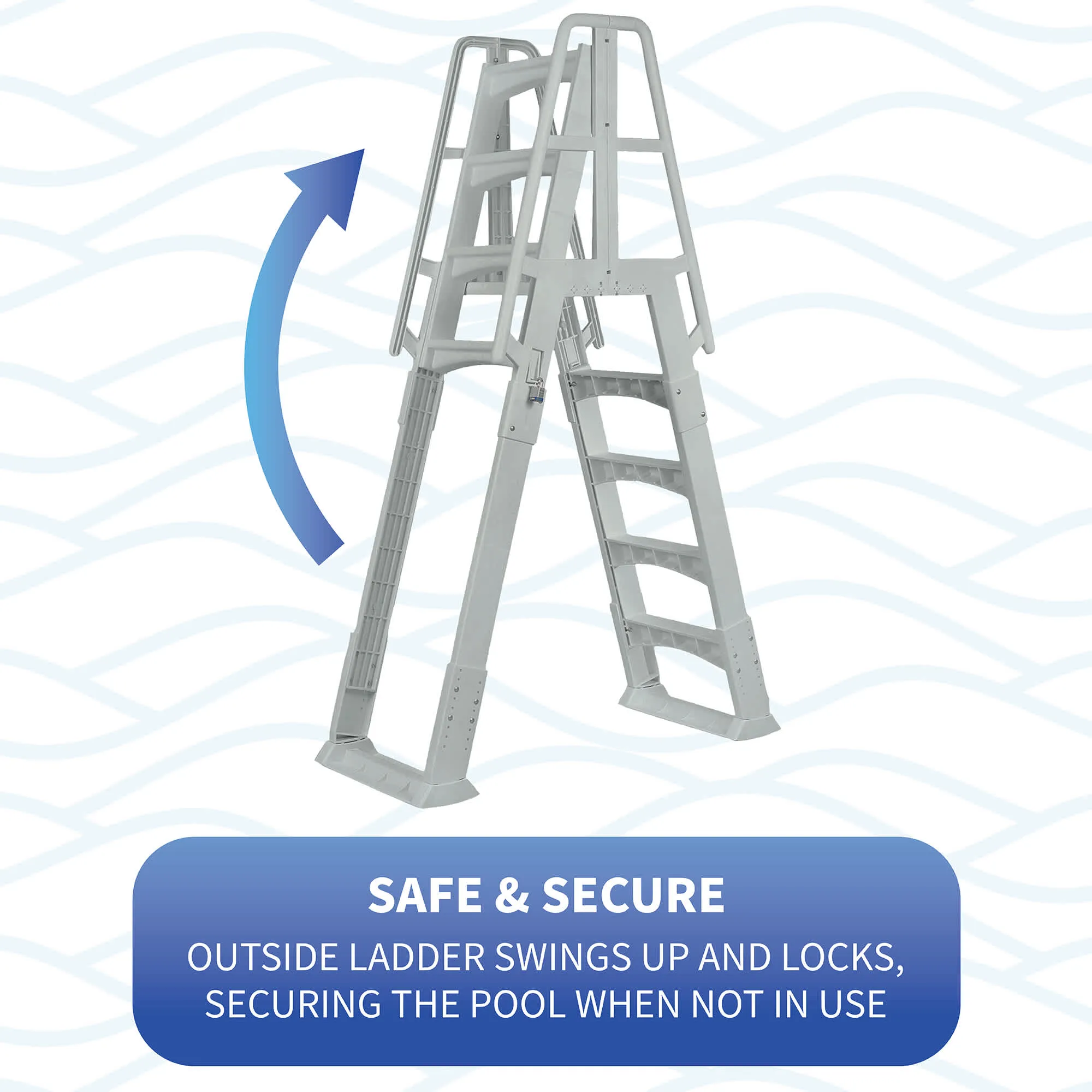 Premium A-Frame Above Ground Pool Ladder - Gray