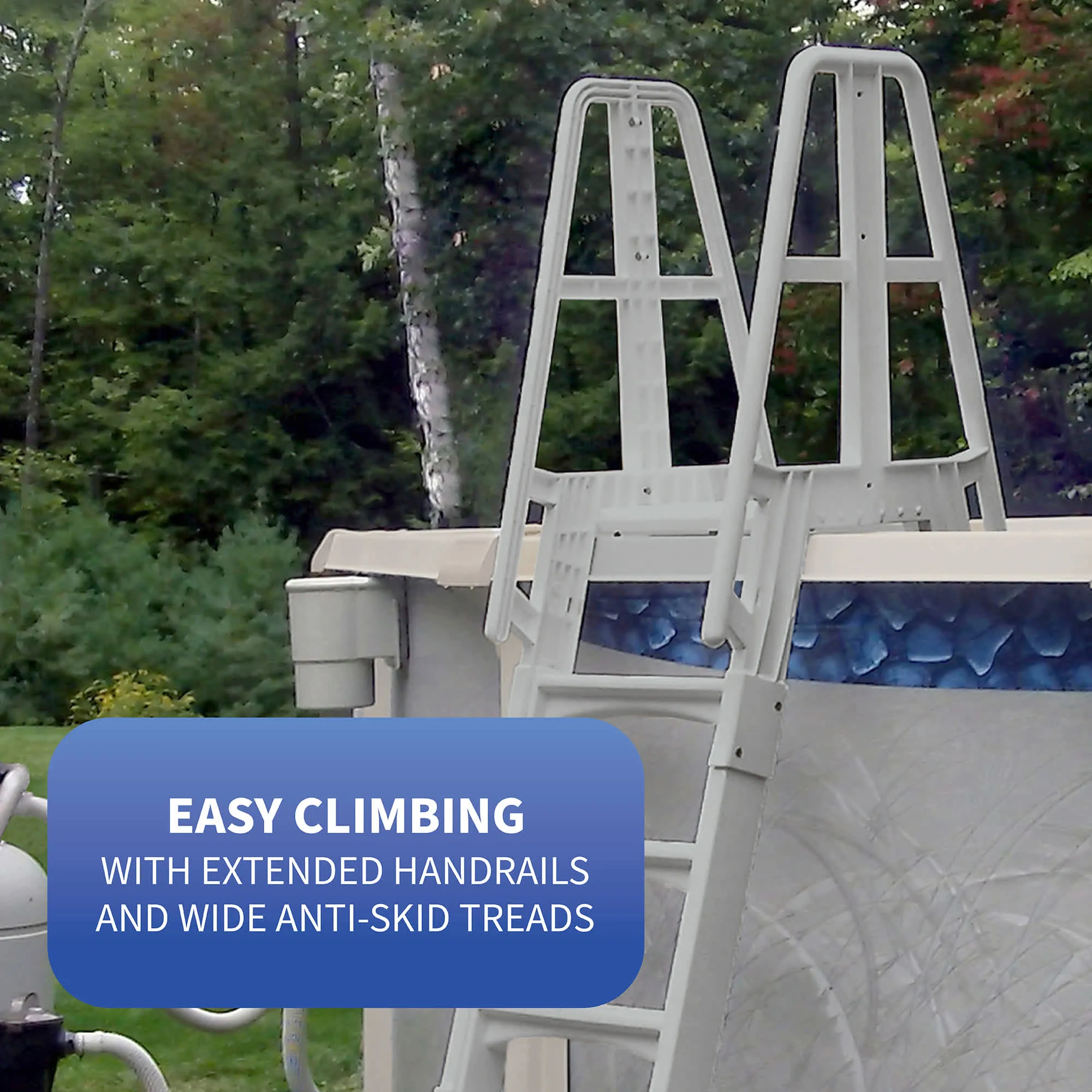 Premium A-Frame Above Ground Pool Ladder - Gray