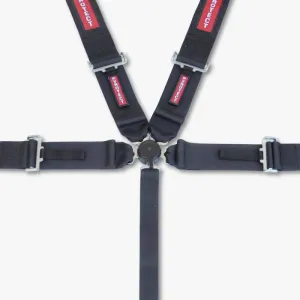 Pyrotect 5-Point Camlock Harness - 3" Width Lap - 2" to 3" HNR Ready Shoulder Harness - Pull Down Adjust - Black