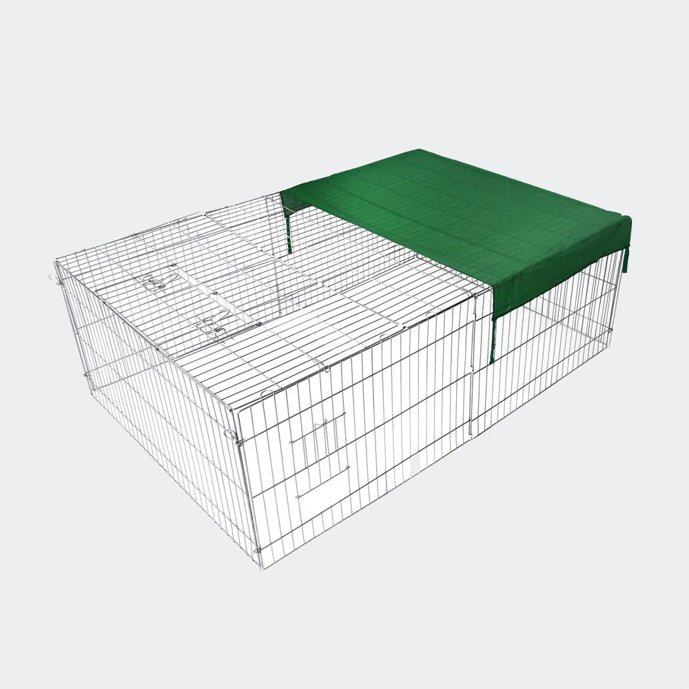 Rabbit Open Enclosure 183x122x60cm Guinea Pig Run with Sun Protection