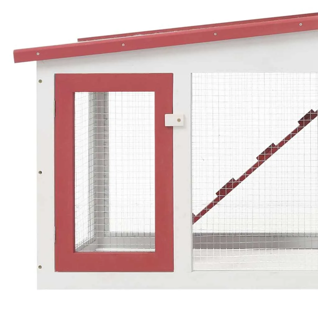 Red & White Outdoor Hutch 204cm