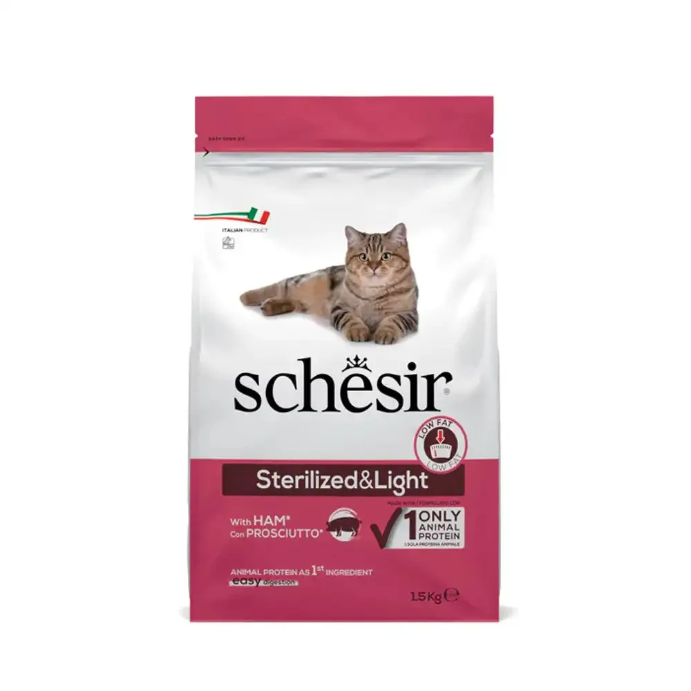 Schesir - Sterilized & Light Cat Food with Ham