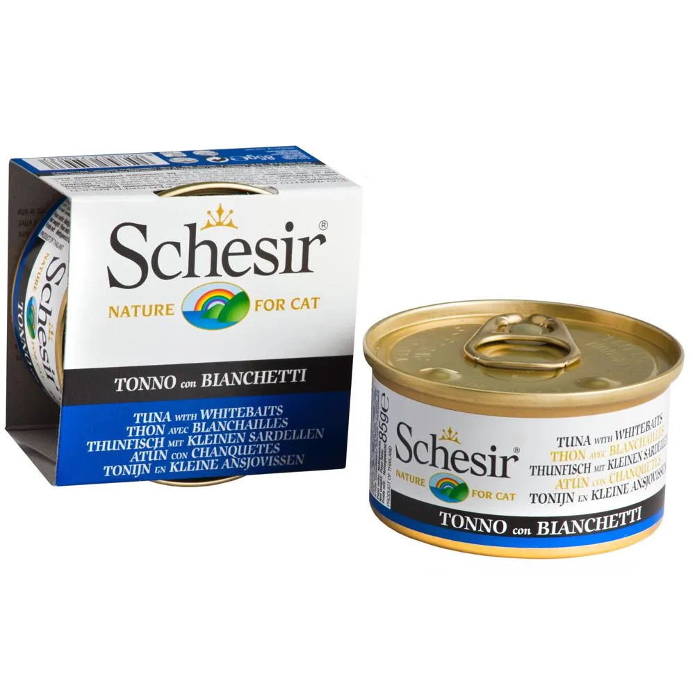 Schesir Tuna with Whitebait in Jelly Adult Canned Cat Food 85g