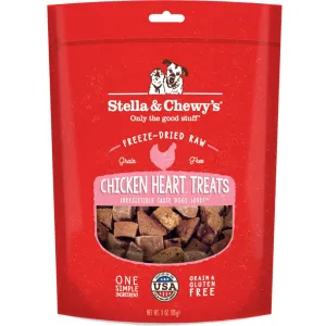 Stella & Chewy’s Chicken Heart Single Ingredient Grain-Free Freeze-Dried Dog Treats 3oz (Exp 17 Mar 25)