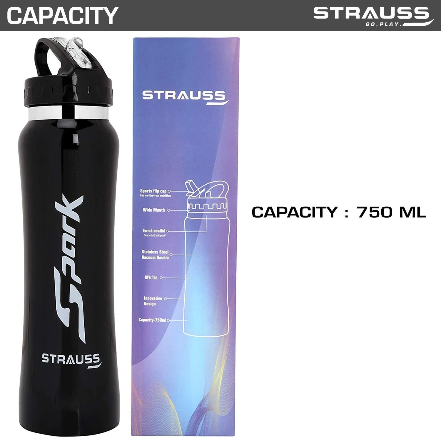 STRAUSS Yoga Stainless Steel Water Bottle